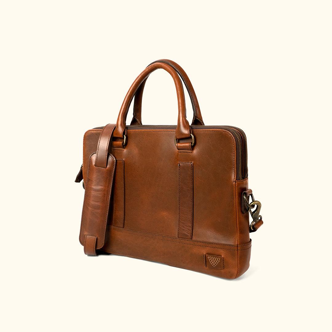 Jefferson Leather Attache in Elderwood Brown