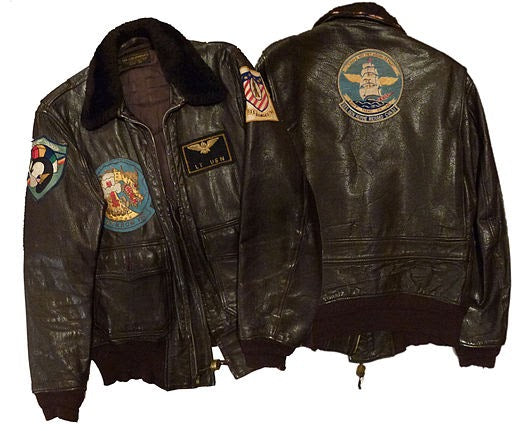 brown leather bomber jacket G1