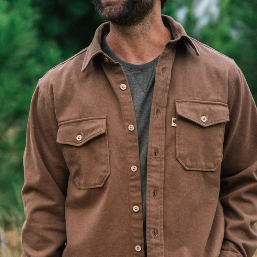 Gunner Cotton Twill Shirt Jac - Fox Den Brown