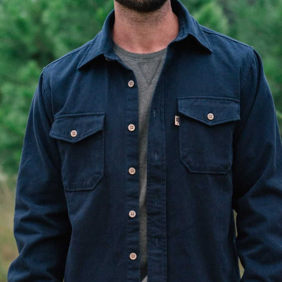 Gunner Cotton Twill Shirt Jac - Lost Cove Navy